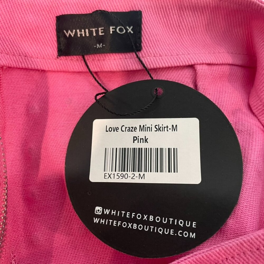 White Fox Women's Pink Rhinestone Mini Skirt-Sz M- NEW - Picture 3 of 3